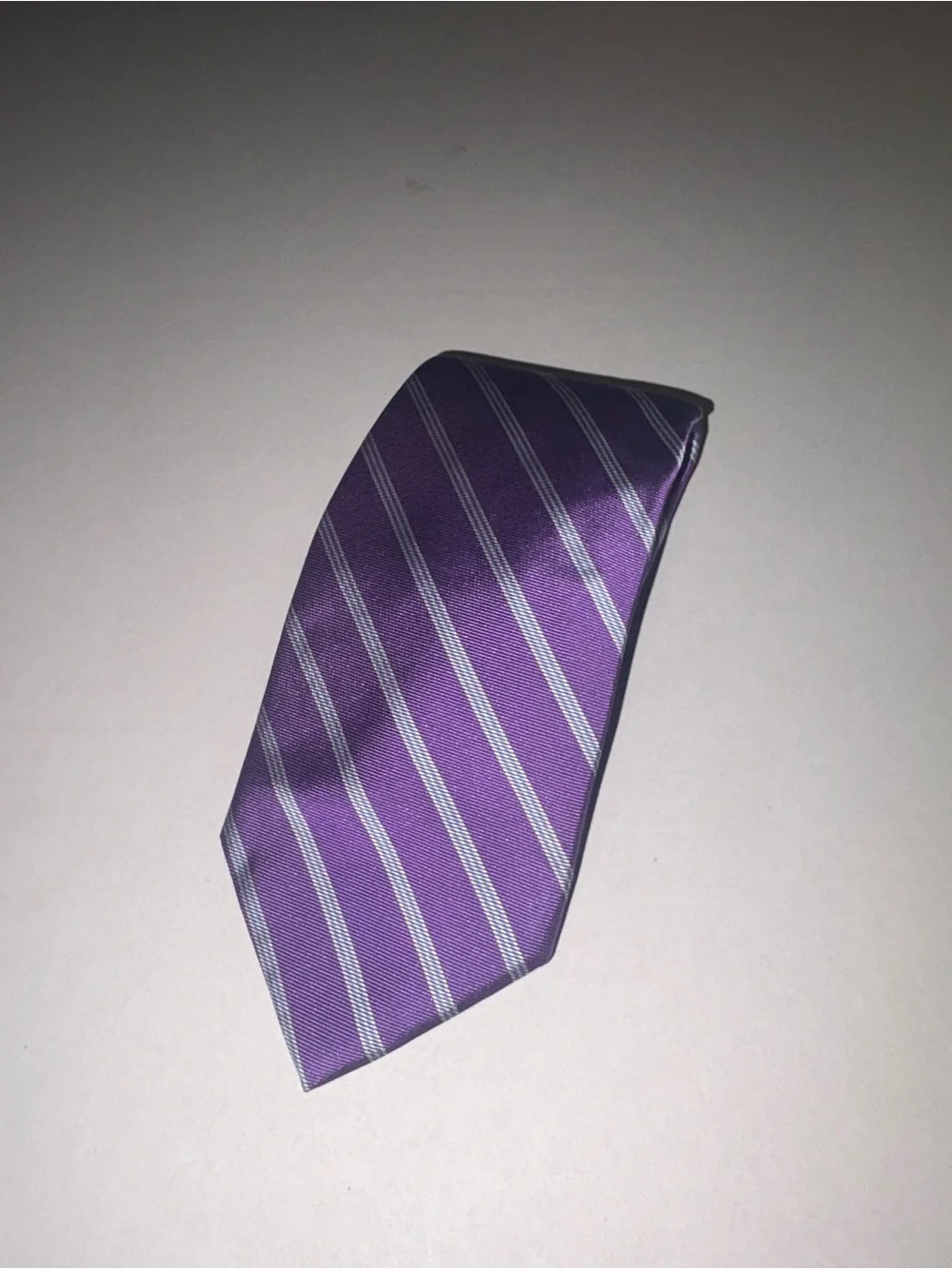 Brooks Brothers USA New York Purple Silver Striped Silk Tie 60